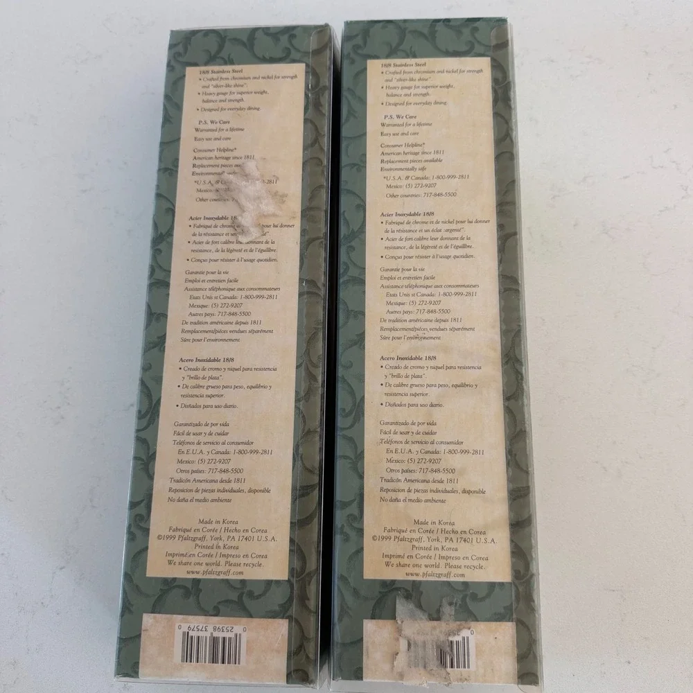 Pfaltzgraff Naturewood Serving Spoon Cold Meat Fork Set New In Box Stainless